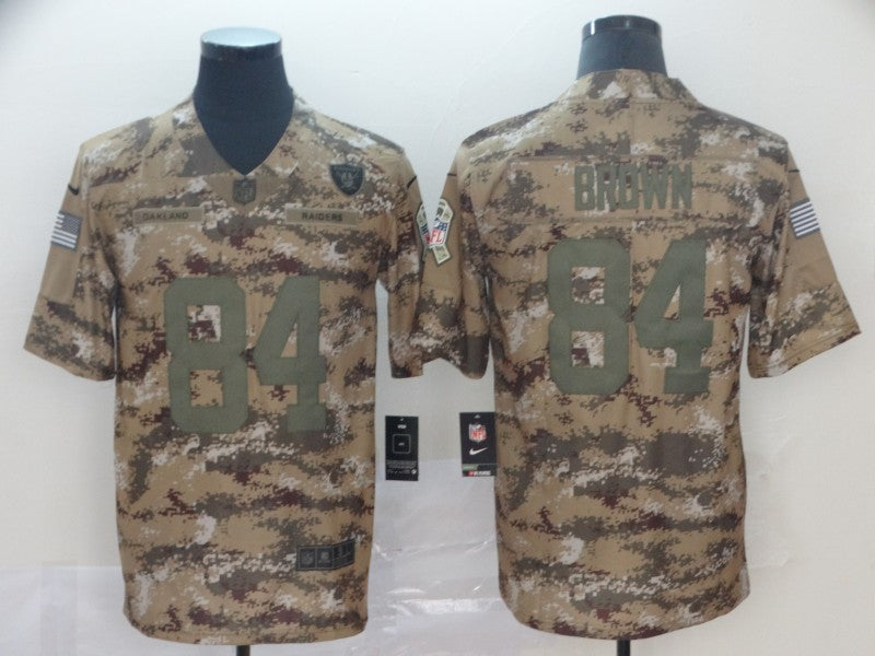 Men's Las Vegas Raiders Antonio Brown #84 Camouflage Game Player Jerseys