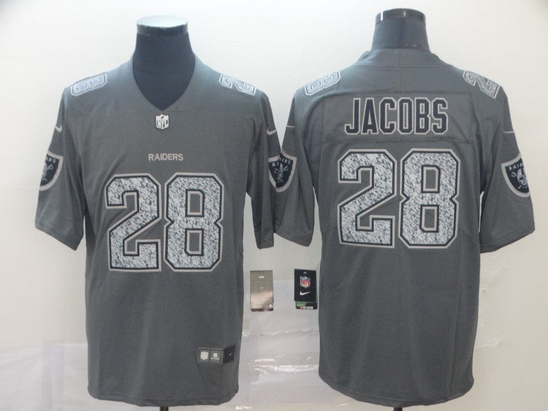 Men's Las Vegas Raiders Josh Jacobs #28 Gray Player Game Jerseys