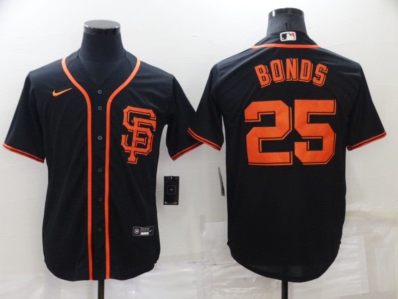 Men's San Francisco Giants Barry Bonds #25 Black Replica Baseball Jerseys