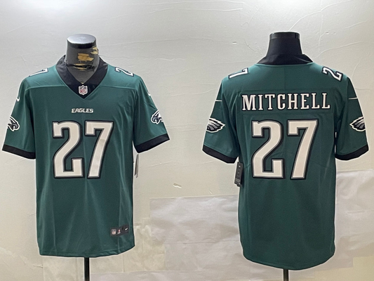 Men's Philadelphia Eagles Quinyon Mitchell #27 Midnight Green Player Game Jerseys