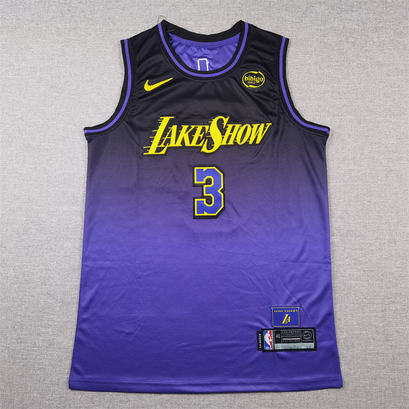 Men's Los Angeles Lakers Anthony Davis #3 Purple 2024/25 Swingman Jerseys - City Edition