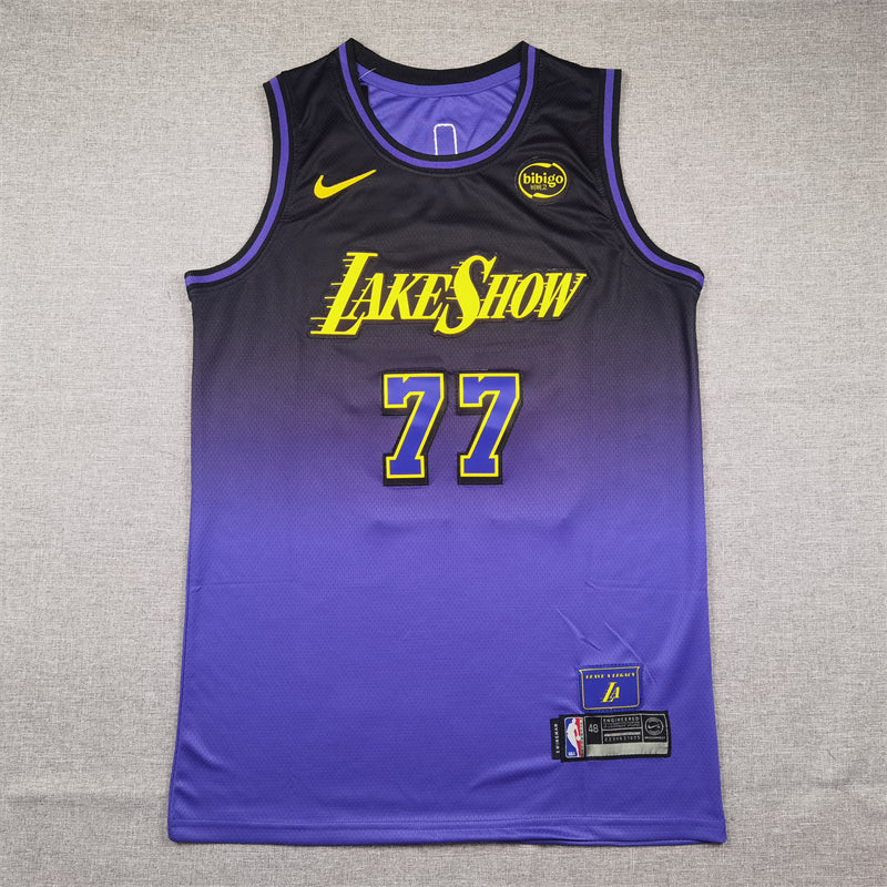 Men's Los Angeles Lakers Luka Doncic #77 Purple 2024/25 Swingman Player Jerseys - City Edition