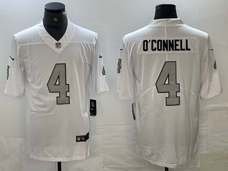 Men's Las Vegas Raiders Aidan O'Connell #4 White Game Player Jerseys