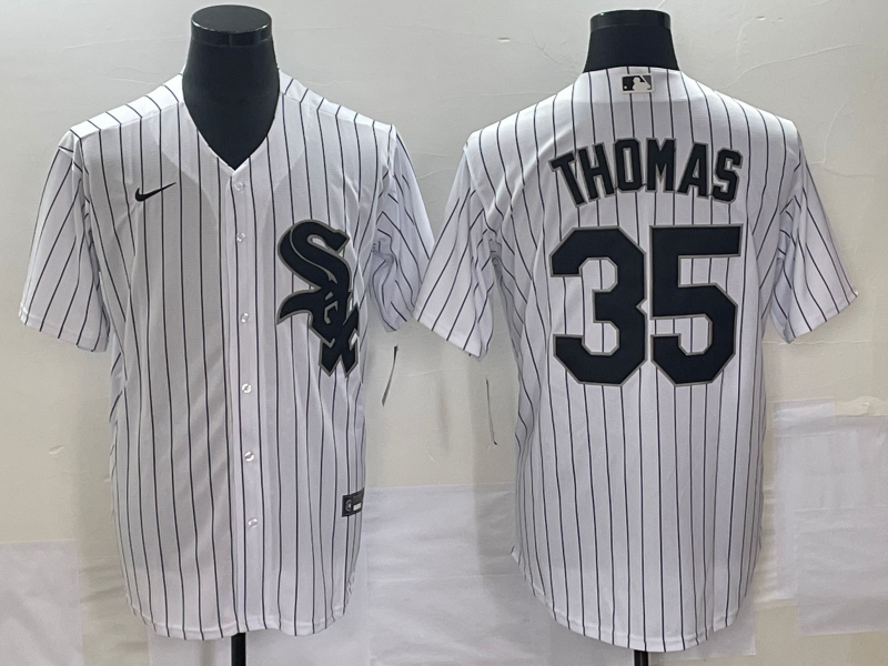 Men's Chicago White Sox Frank Thomas #35 White Home Replica Player Jerseys