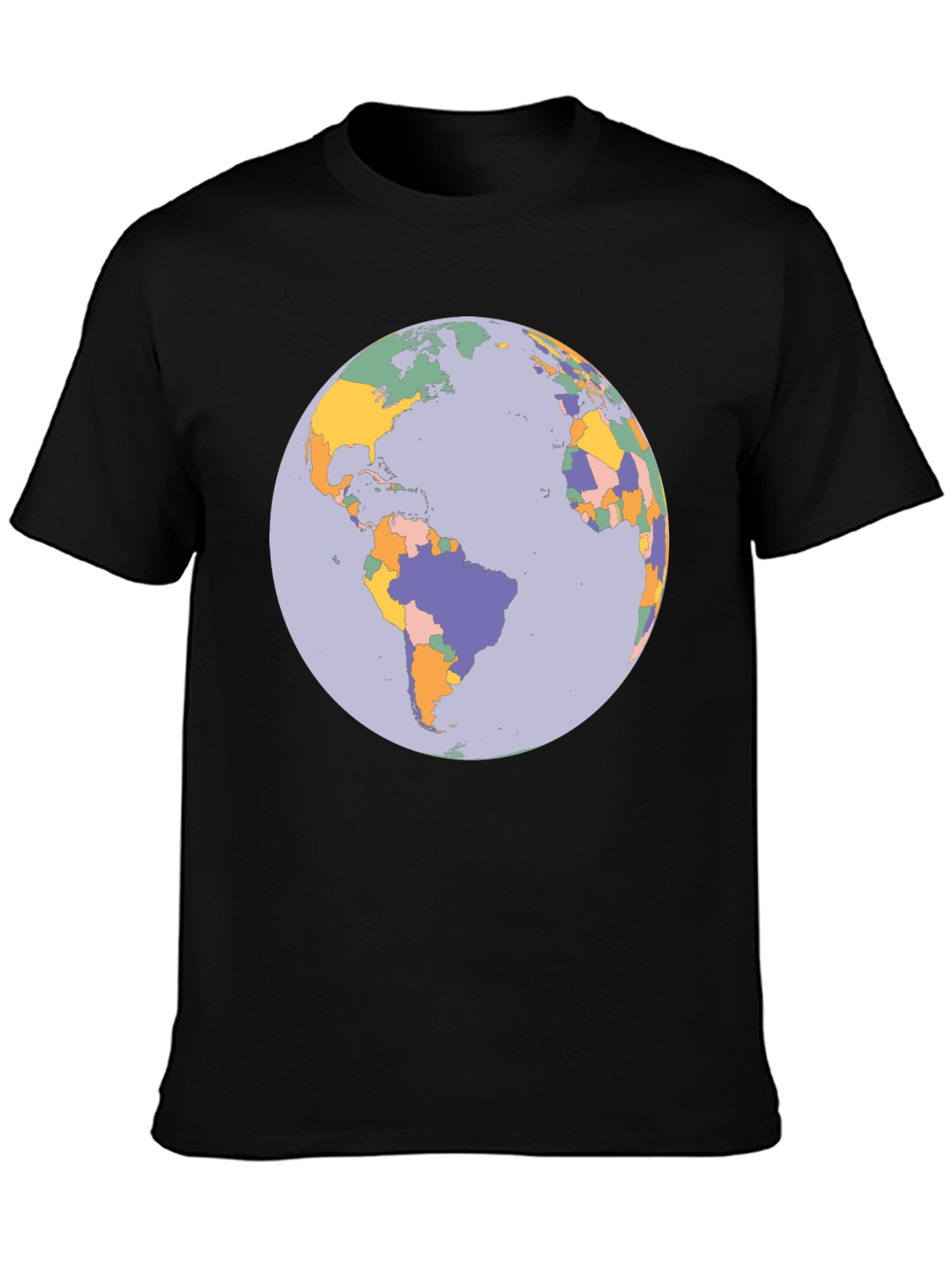 Earth Map Graphic Tee - Soft Cotton Blend