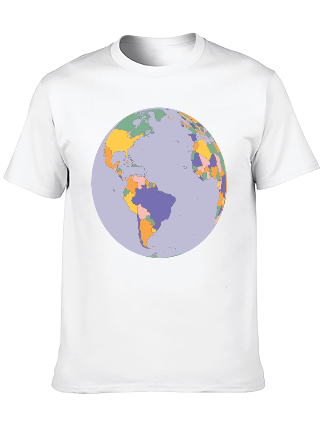 Earth Map Graphic Tee - Soft Cotton Blend