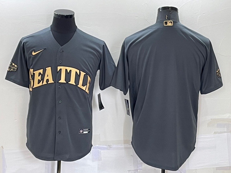 Men's Seattle Mariners Dark Gray Replica Blank Jerseys