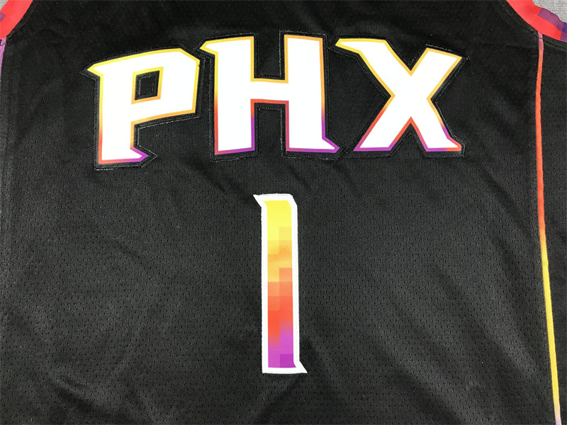 Men's Phoenix Suns Devin Booker #1 Black 2022/23 Fast Break Player Jerseys - Statement Edition