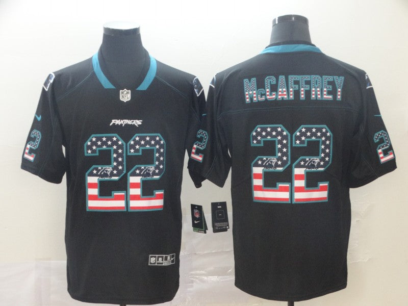 Men's Carolina Panthers Christian McCaffrey #22 Black Game Jerseys
