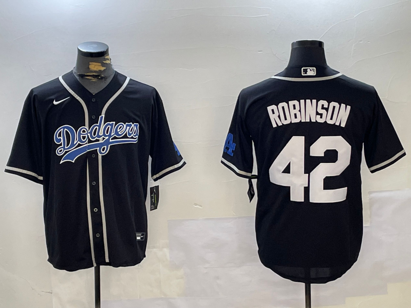 Men's Los Angeles Dodgers Jackie Robinson #42 Black Player Jerseys
