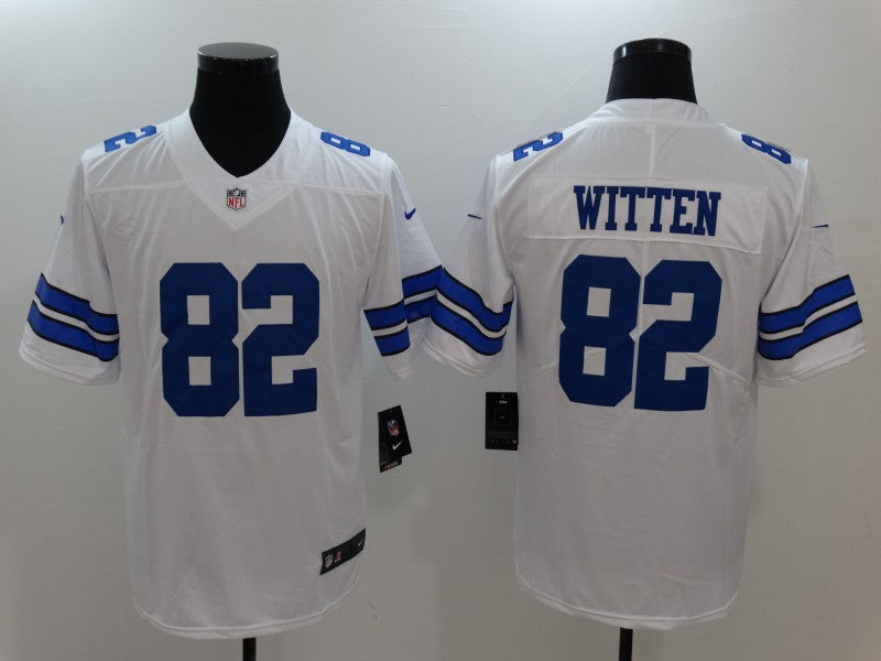 Men's Dallas Cowboys Jason Witten #82 White Custom1 Game Jerseys