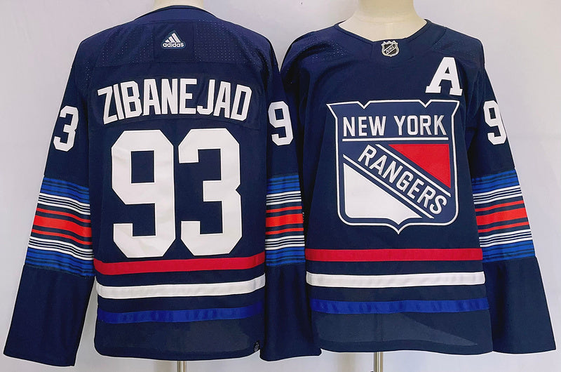 Men's New York Rangers Mika Zibanejad #93 Blue Game Jerseys