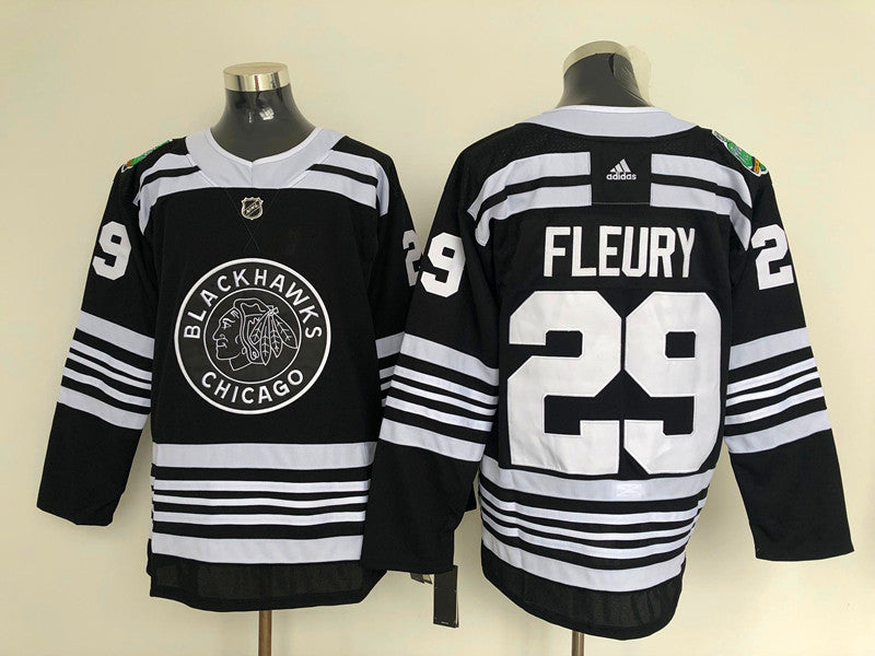 Men's Chicago Blackhawks Marc Andre Fleury #29 Black Breakaway Player Jerseys