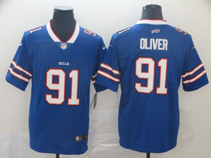 Men's Buffalo Bills Ed Oliver #91 Blue Game Player Jerseys