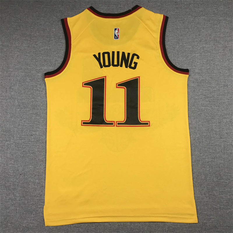 Men's Atlanta Hawks Trae Young Yellow 2021/22 Swingman Jerseys - City Edition