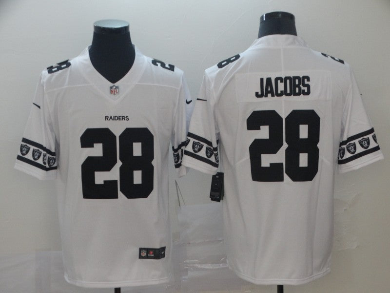 Men's Las Vegas Raiders Josh Jacobs #28 White Authentic Game Jerseys