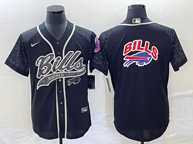 Men's Buffalo Bills Black RFLCTV Limited Jerseys