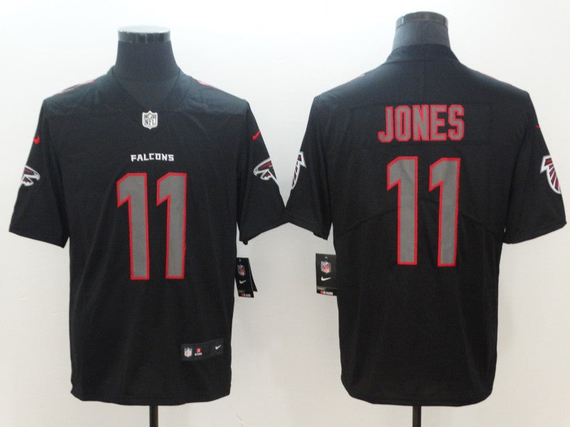Men's Atlanta Falcons #11 Julio Jones Black Team Game Jerseys