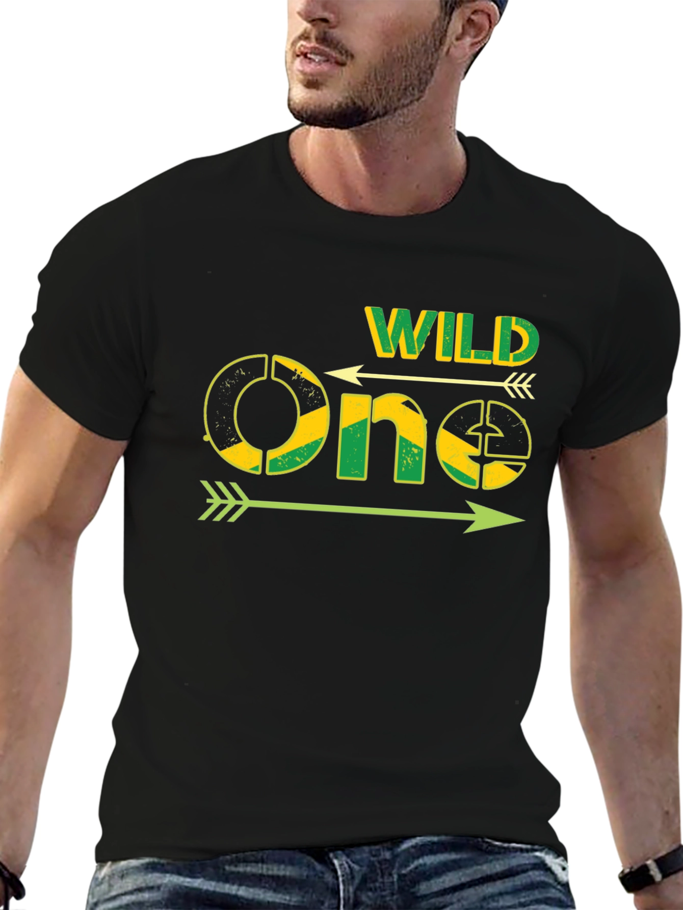 Wild One Jamaica Flag T-Shirt - Black