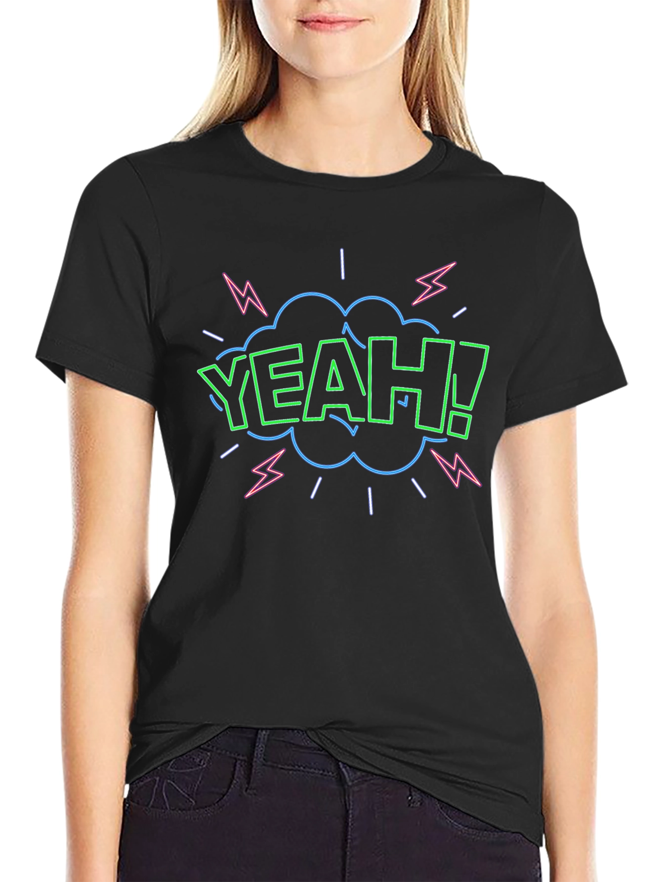 Yeah! Graphic Print Black T-Shirt