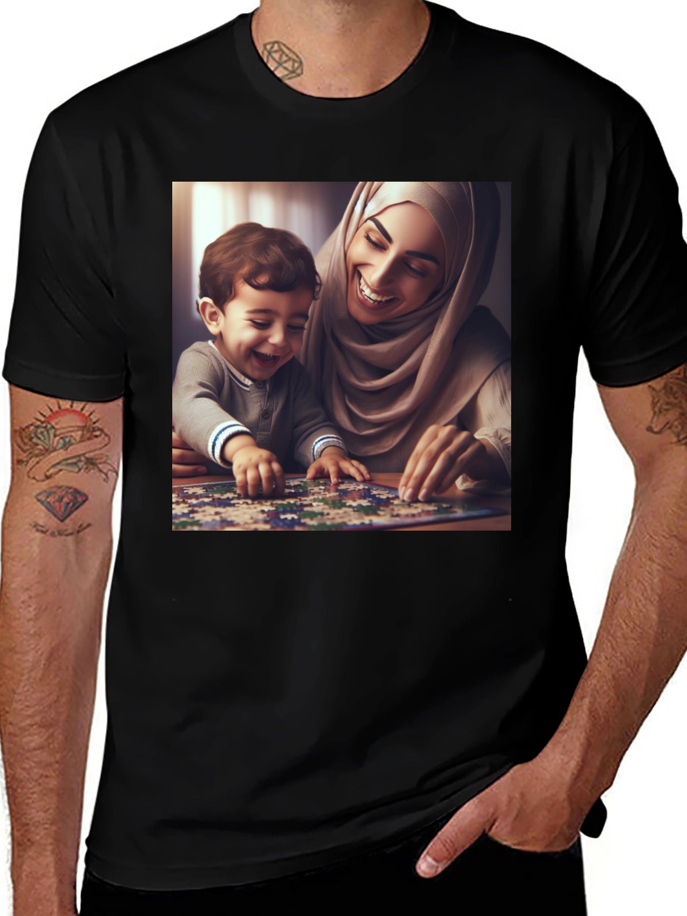 Family Puzzle T-Shirt - Heartwarming Design