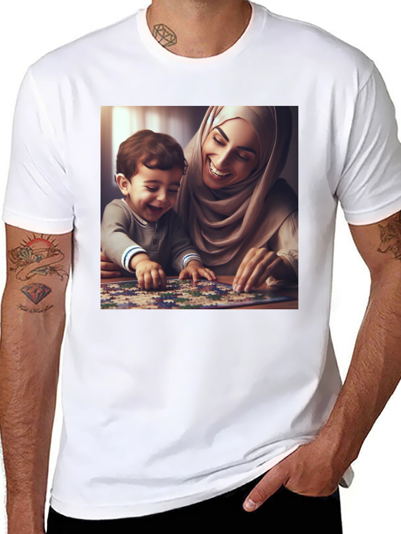 Family Puzzle T-Shirt - Heartwarming Design