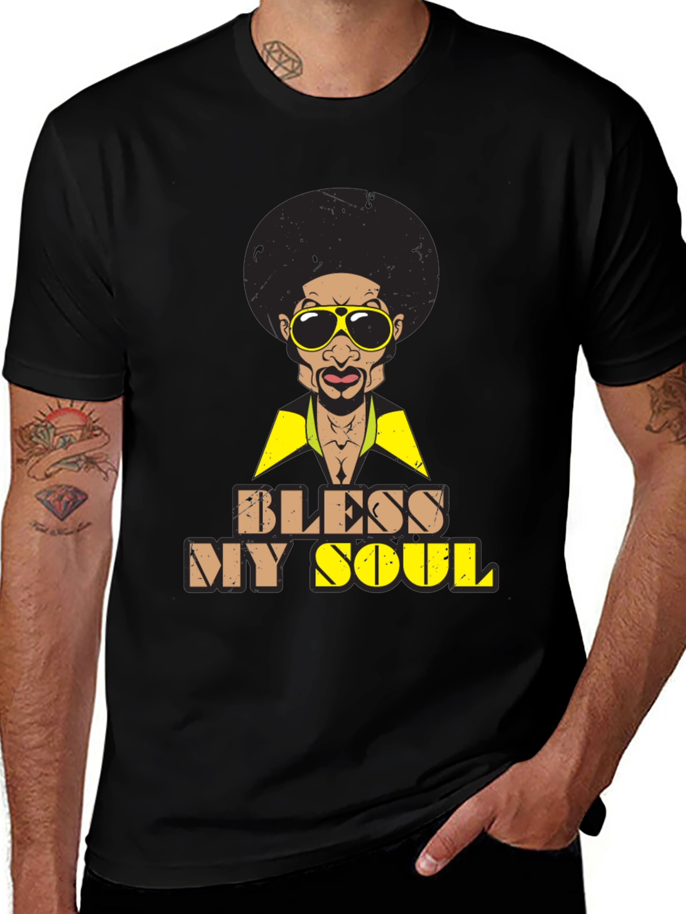 Bless My Soul Retro Graphic Tee - Black
