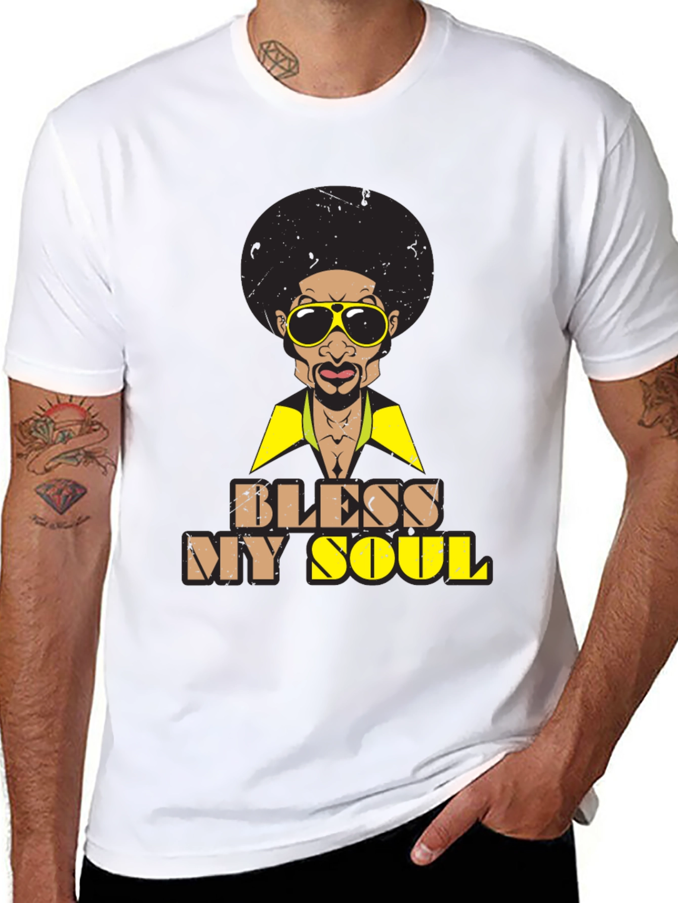 Bless My Soul Retro Graphic Tee - Black
