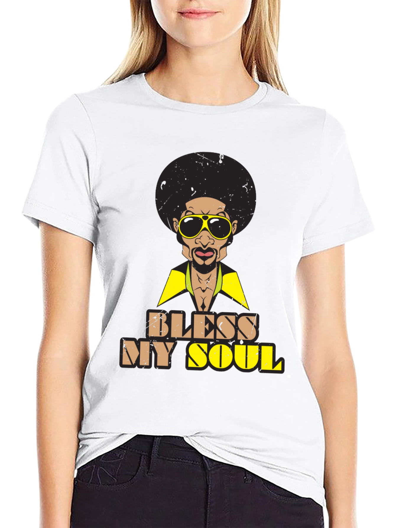 Bless My Soul Retro Graphic Tee - Black