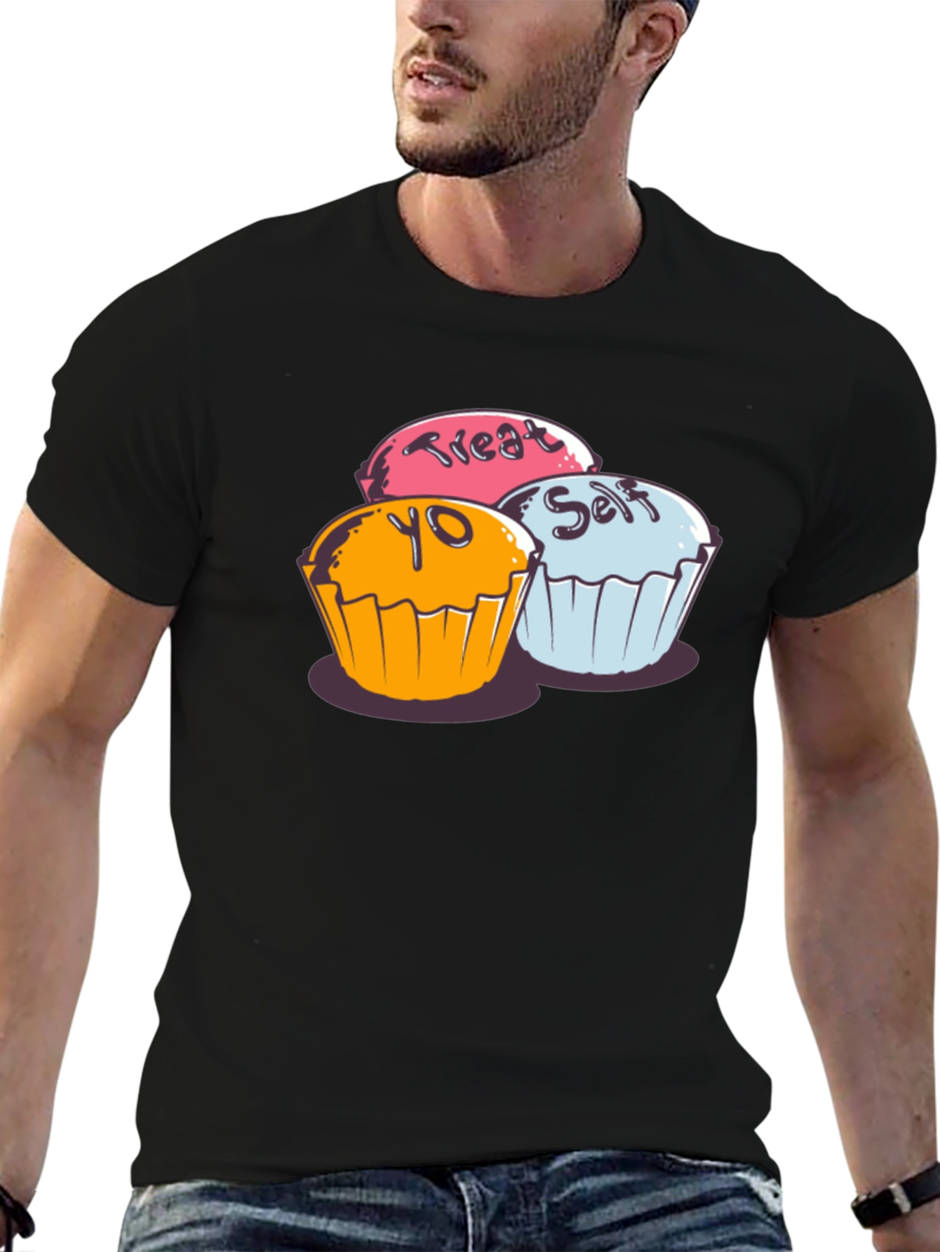 Treat Yo Self Cupcake Graphic T-Shirt - Soft Cotton