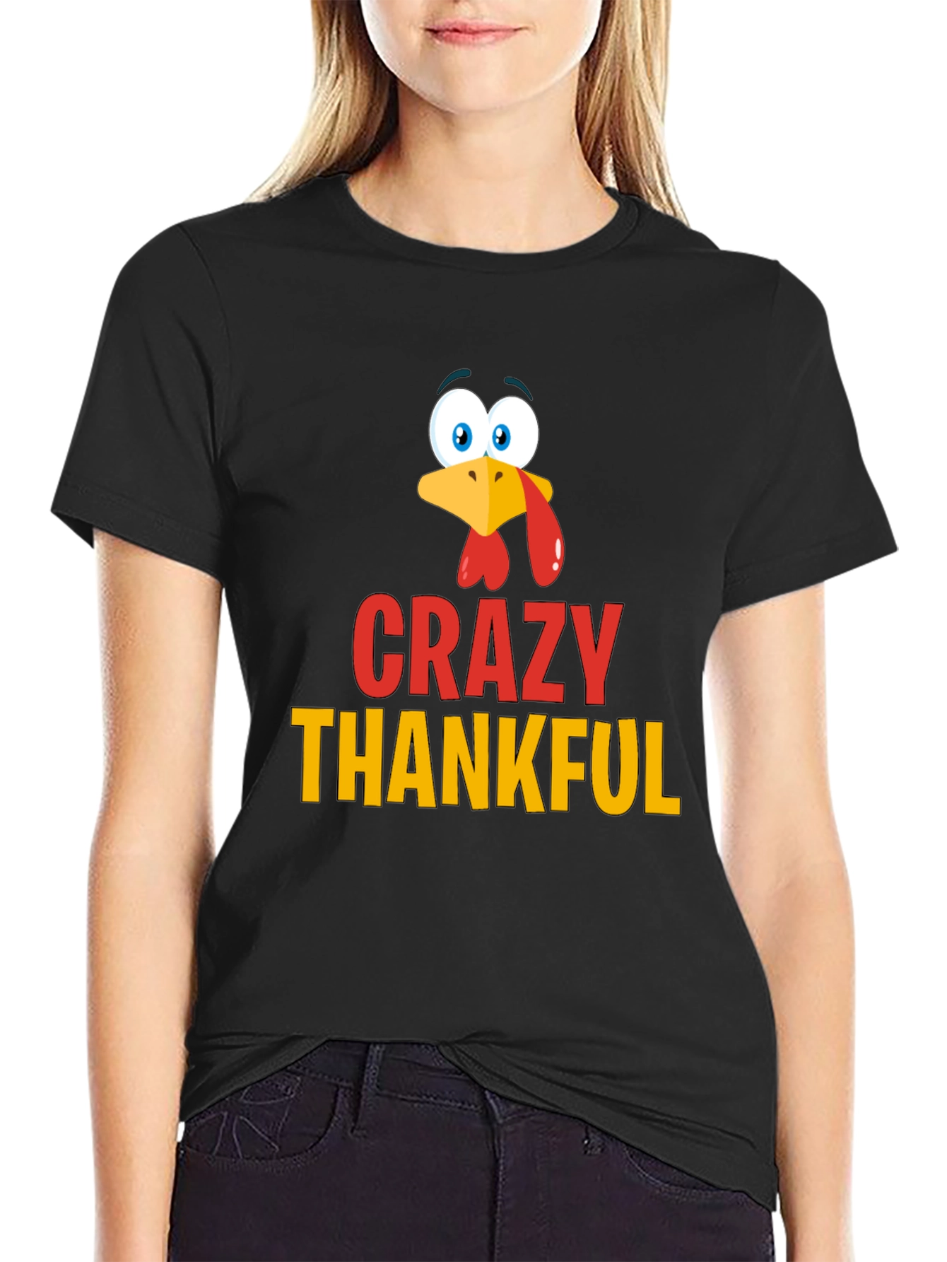 Crazy Thankful Turkey T-Shirt - Thanksgiving Apparel