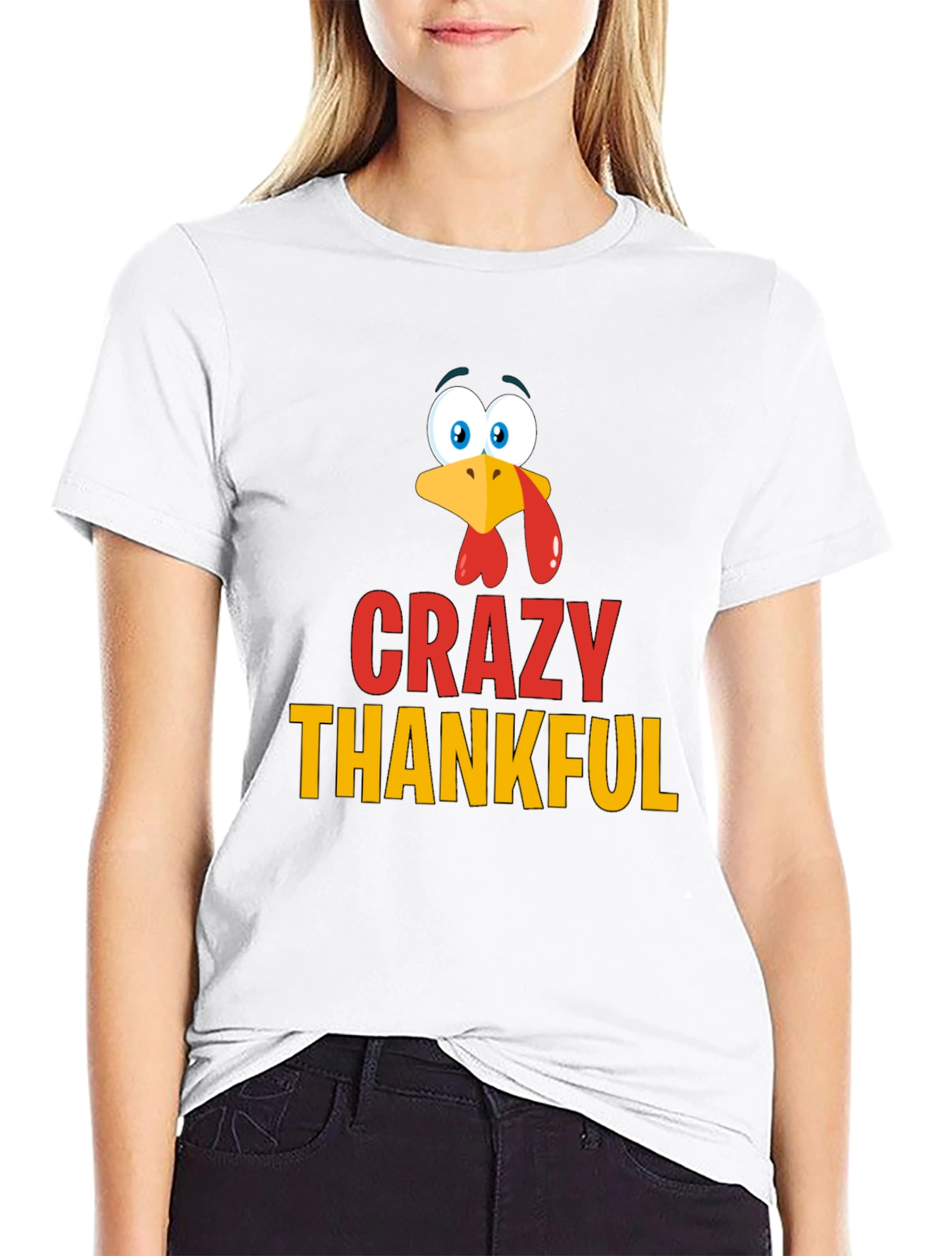 Crazy Thankful Turkey T-Shirt - Thanksgiving Apparel