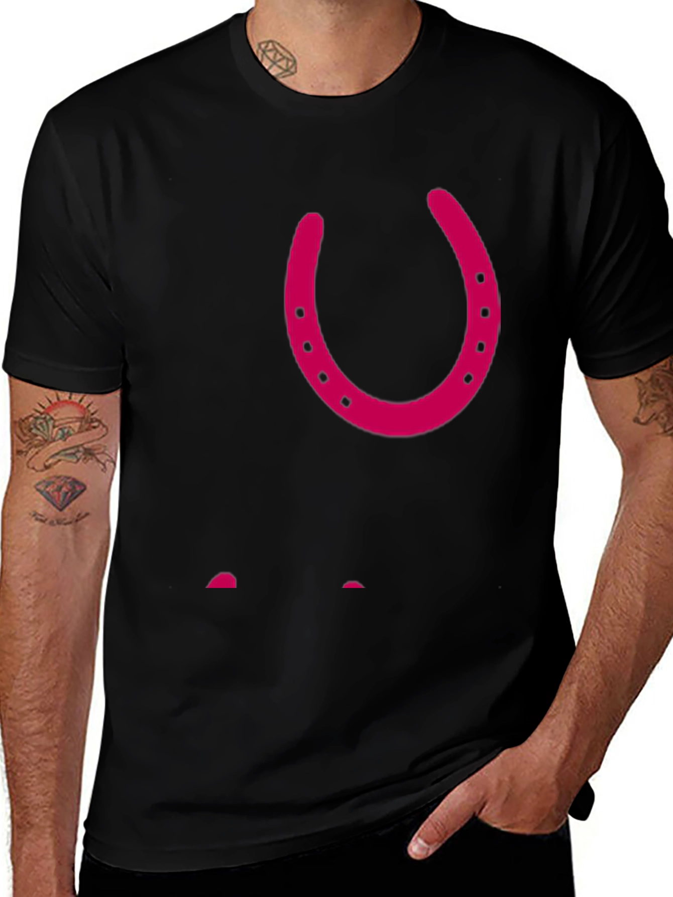Lucky Horseshoe Graphic Tee - Black