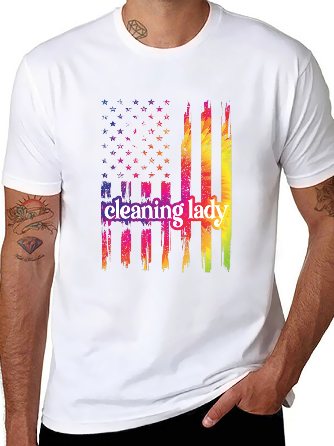 Cleaning Lady Patriotic T-Shirt