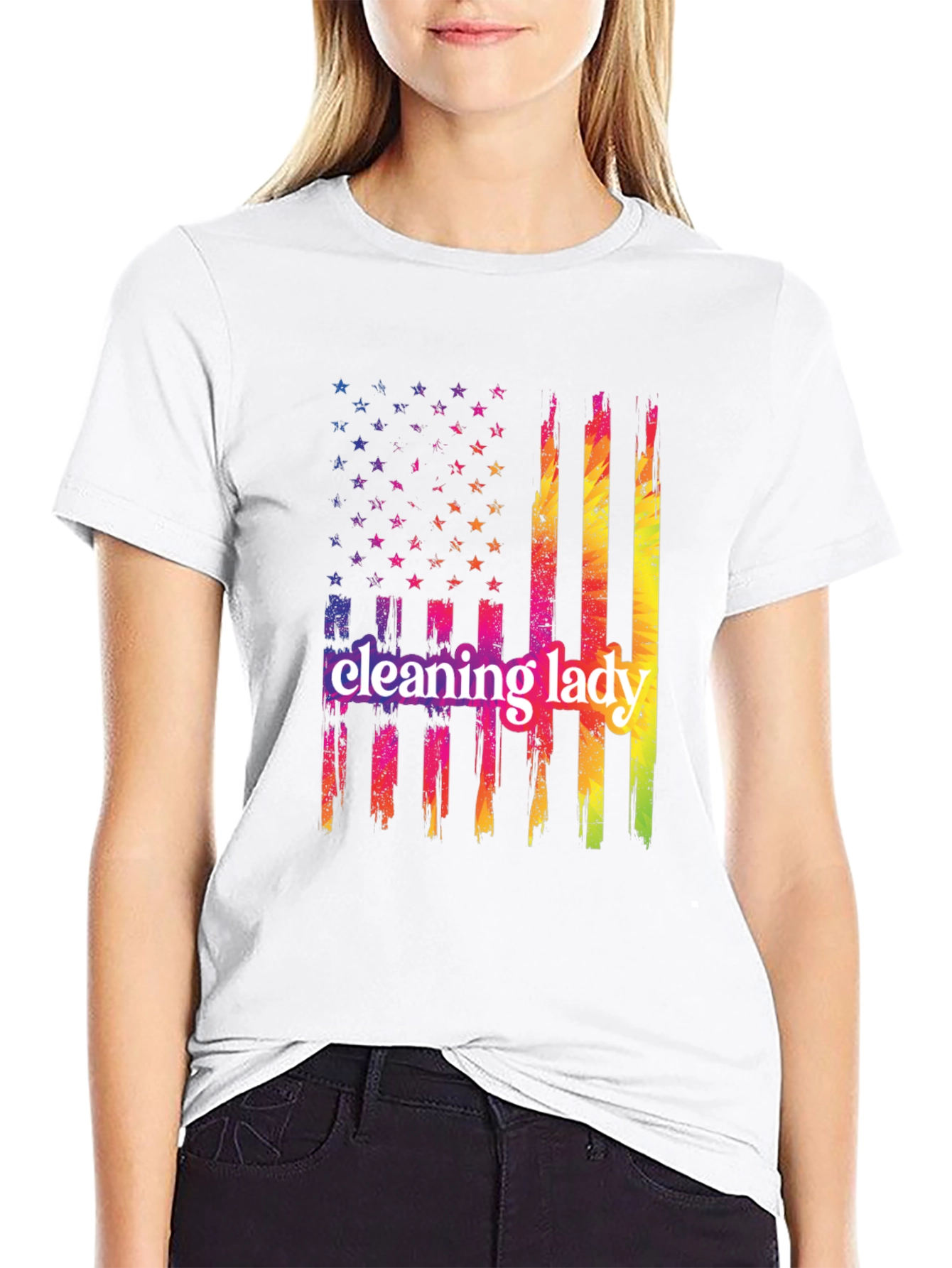 Cleaning Lady Patriotic T-Shirt