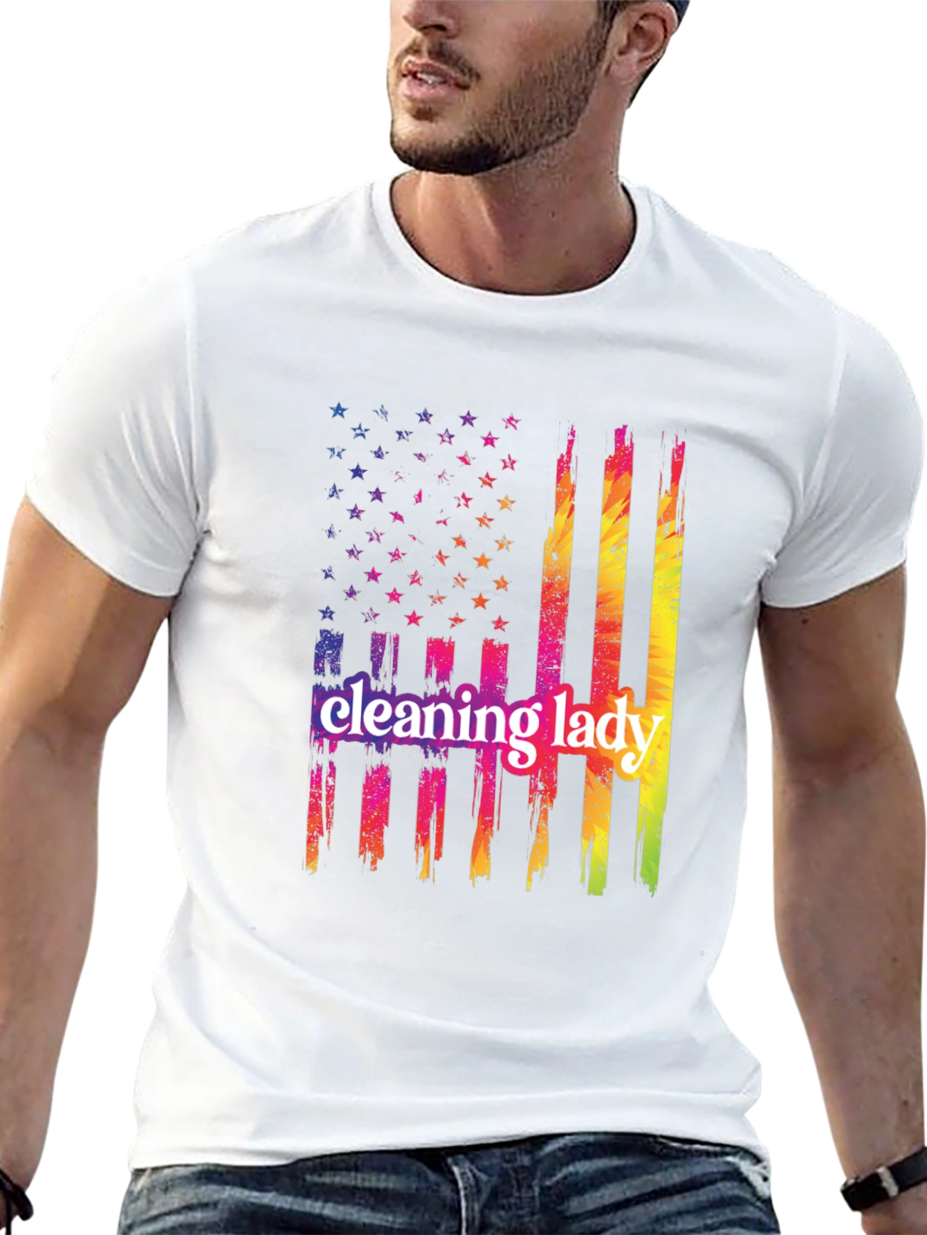 Cleaning Lady Patriotic T-Shirt