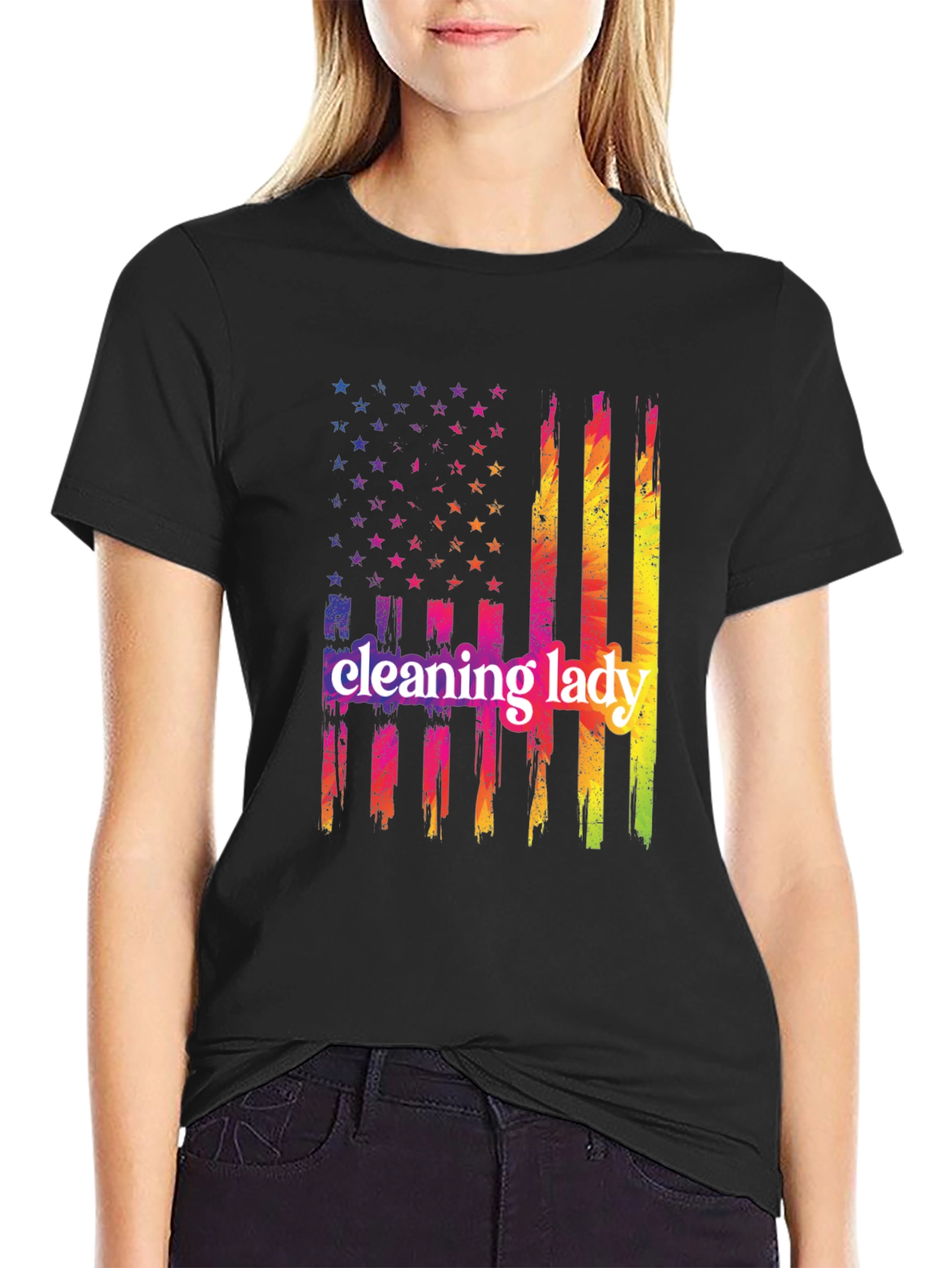 Cleaning Lady Patriotic T-Shirt