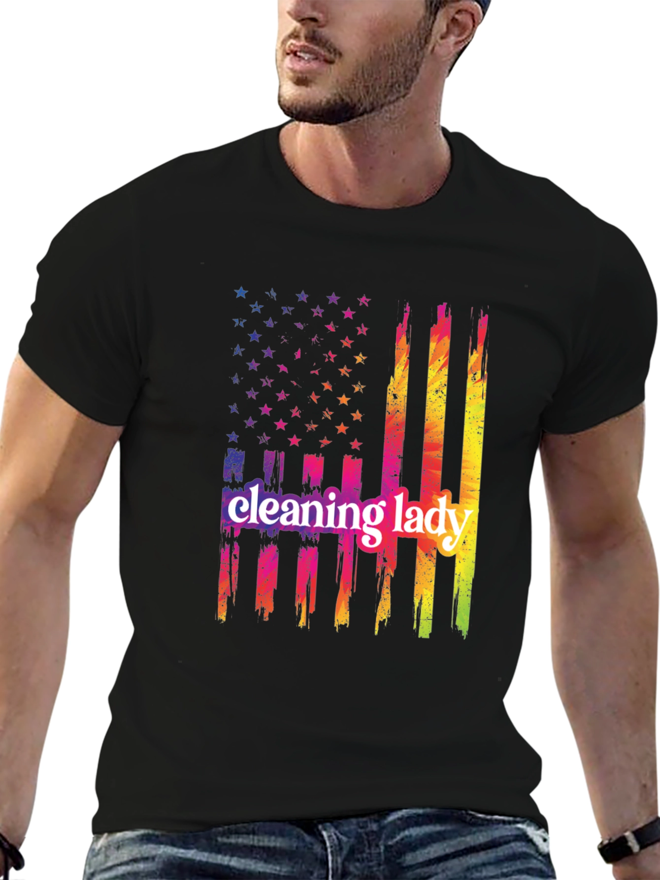 Cleaning Lady Patriotic T-Shirt
