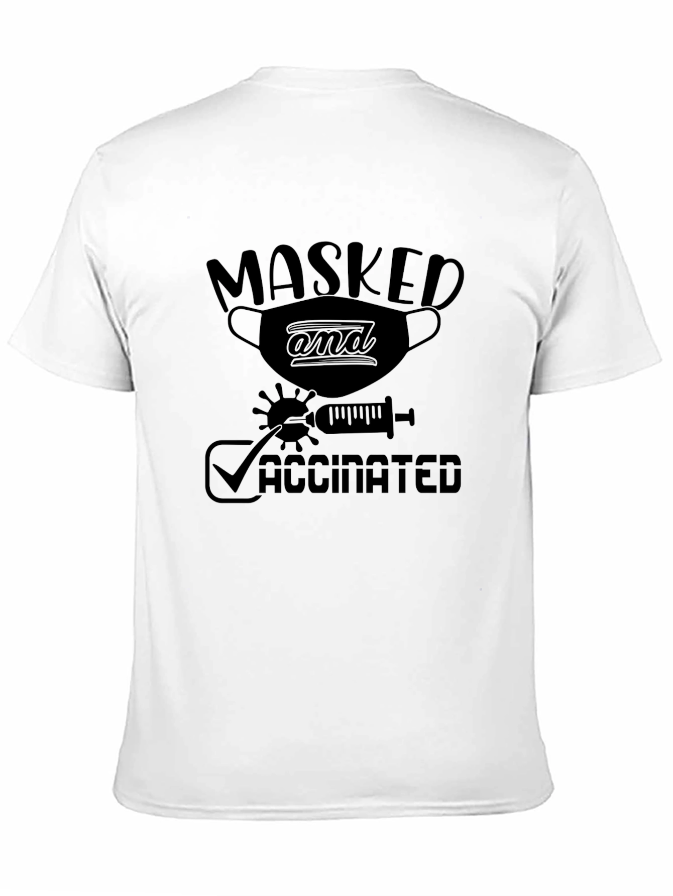 Masked and Vaccinated Graphic Tee - Black