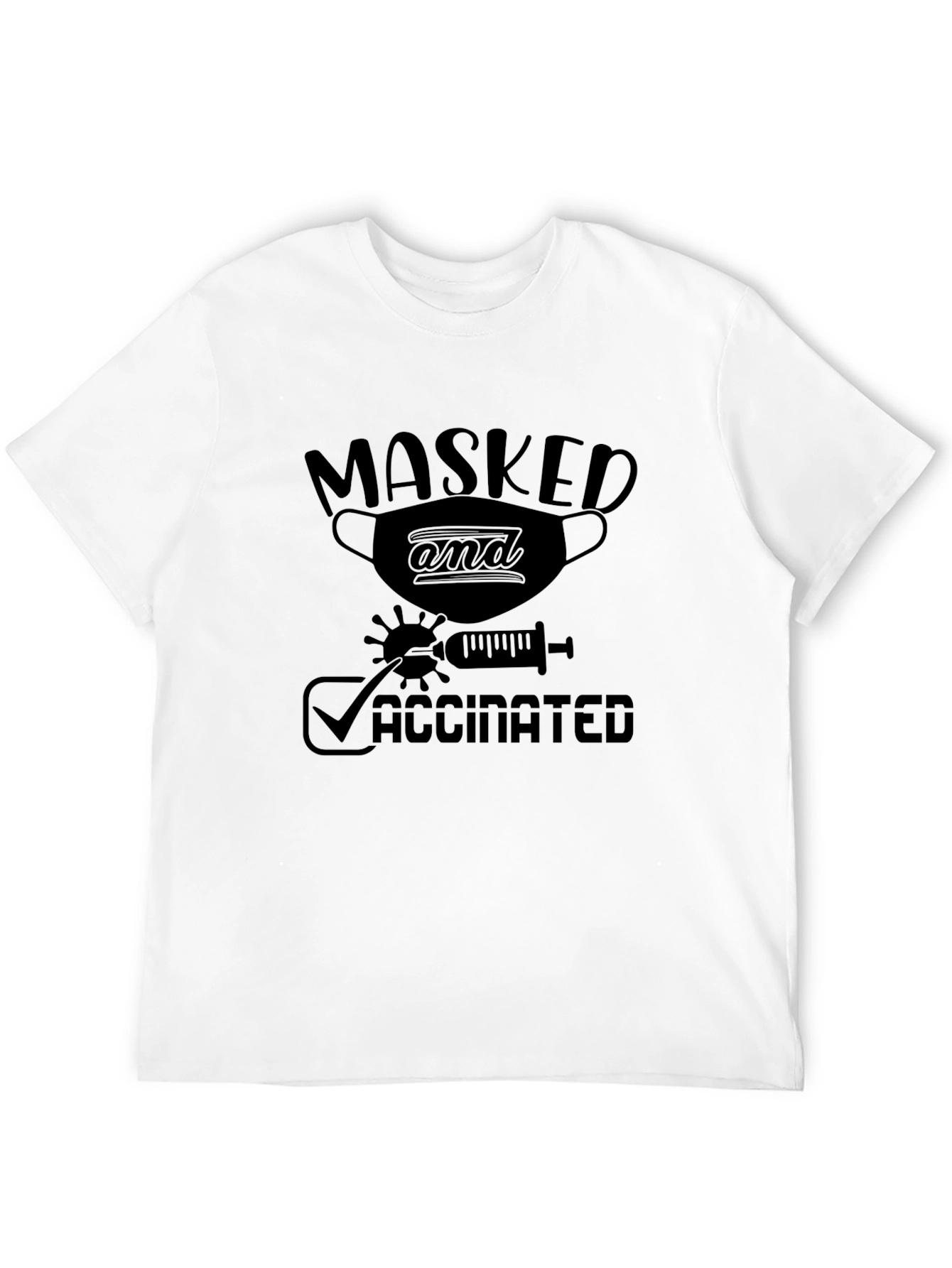 Masked and Vaccinated Graphic Tee - Black