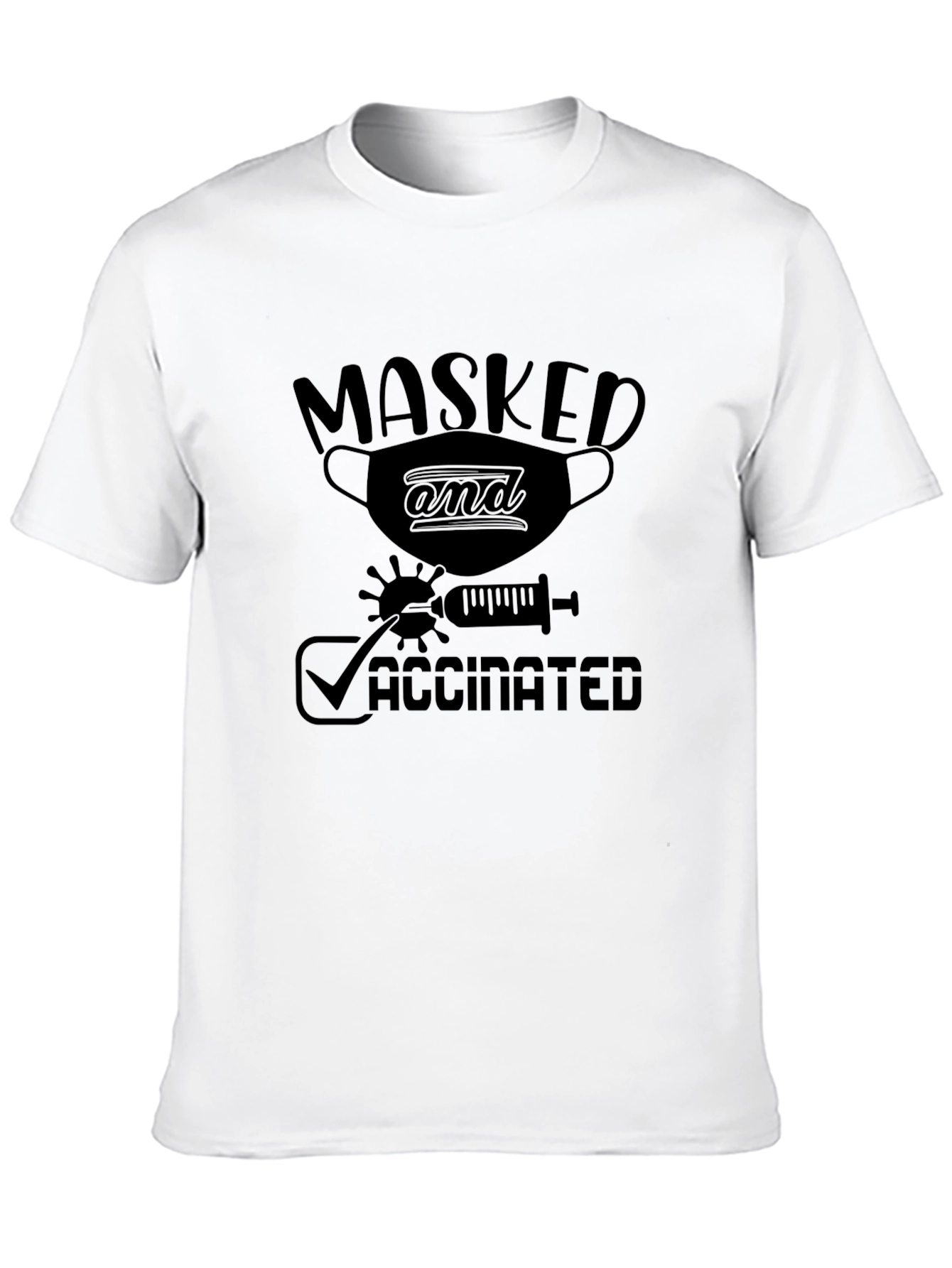 Masked and Vaccinated Graphic Tee - Black
