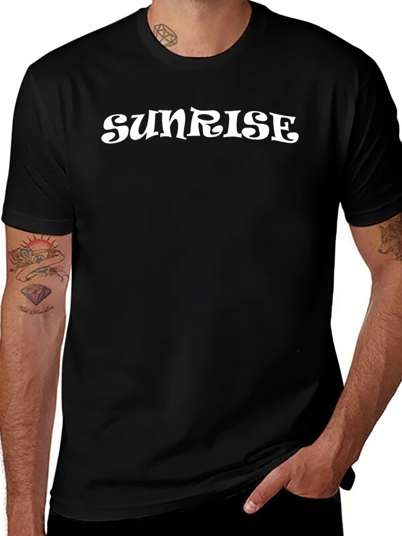 Sunrise Graphic Print Black T-Shirt