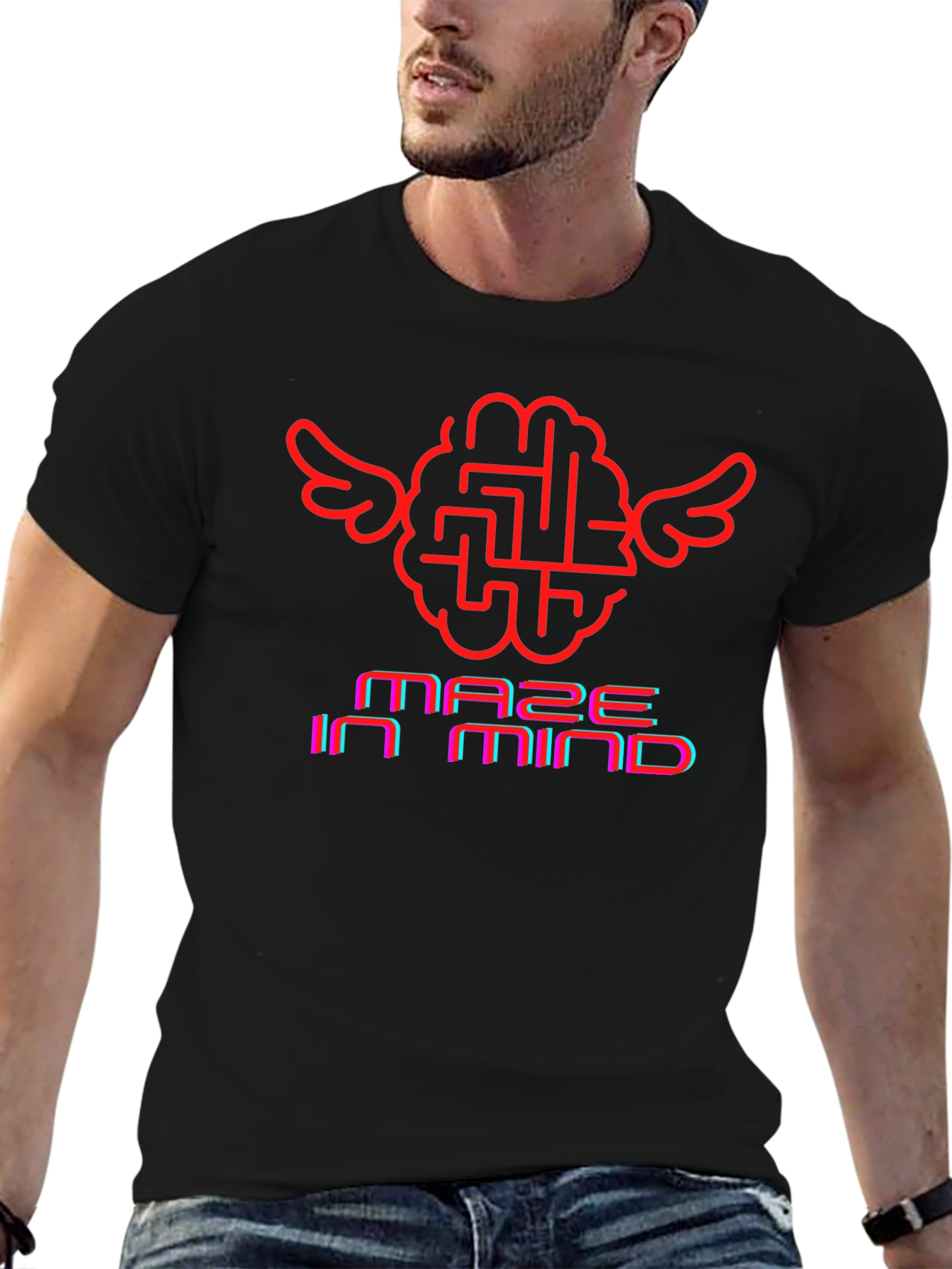 Maze in Mind Graphic T-Shirt - Brain Wings