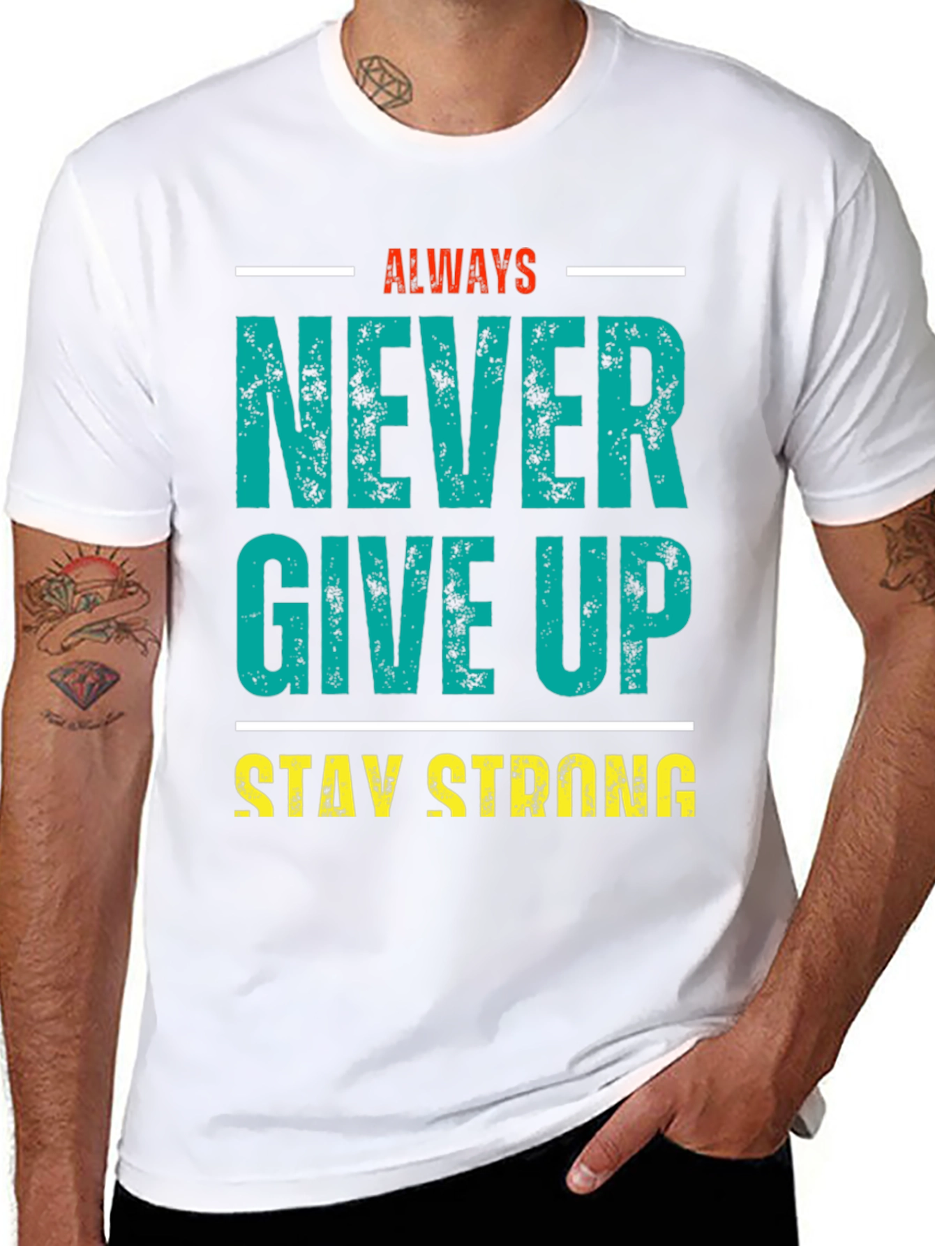 Inspirational Never Give Up Graphic Tee