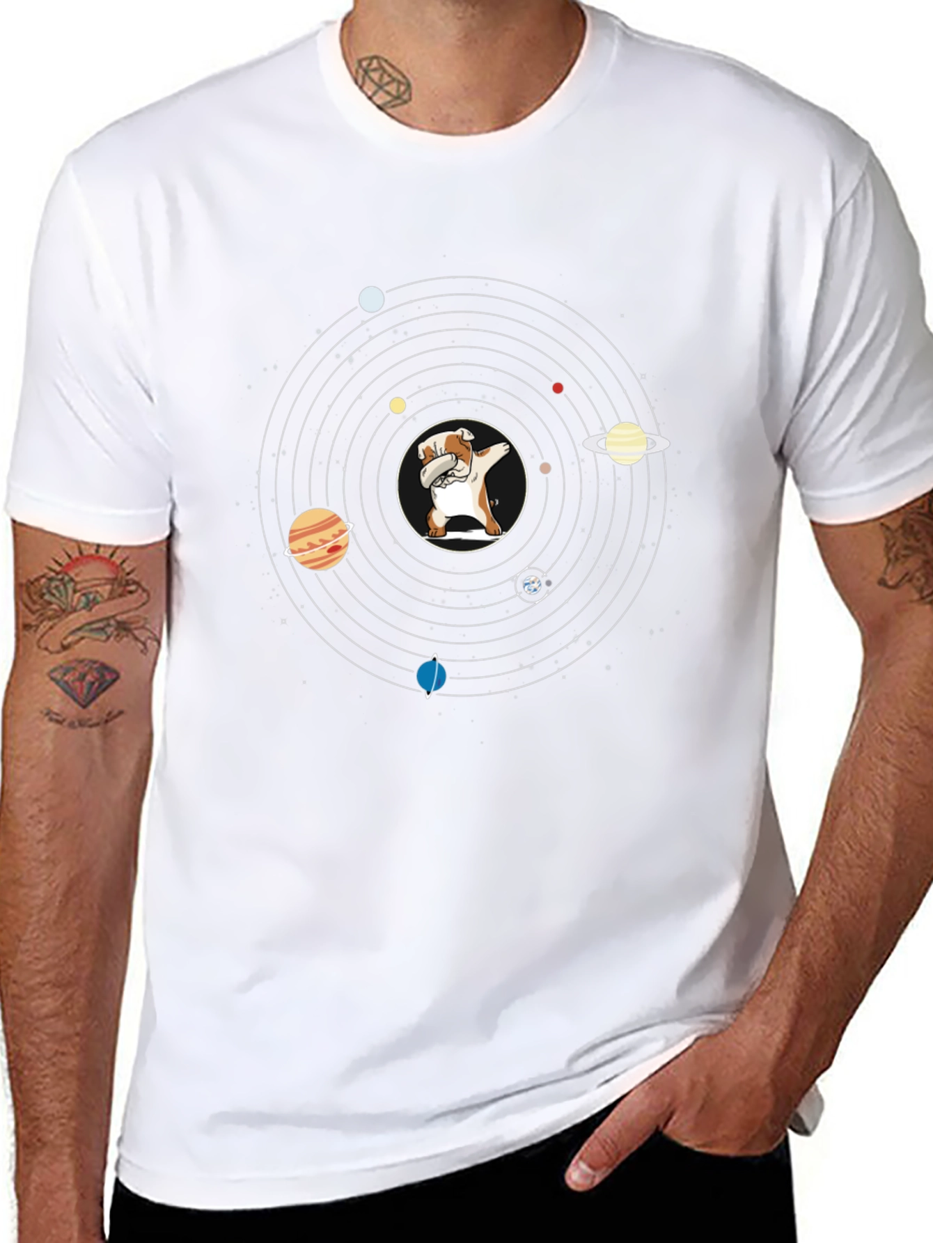 Dabbing Dog Solar System T-Shirt
