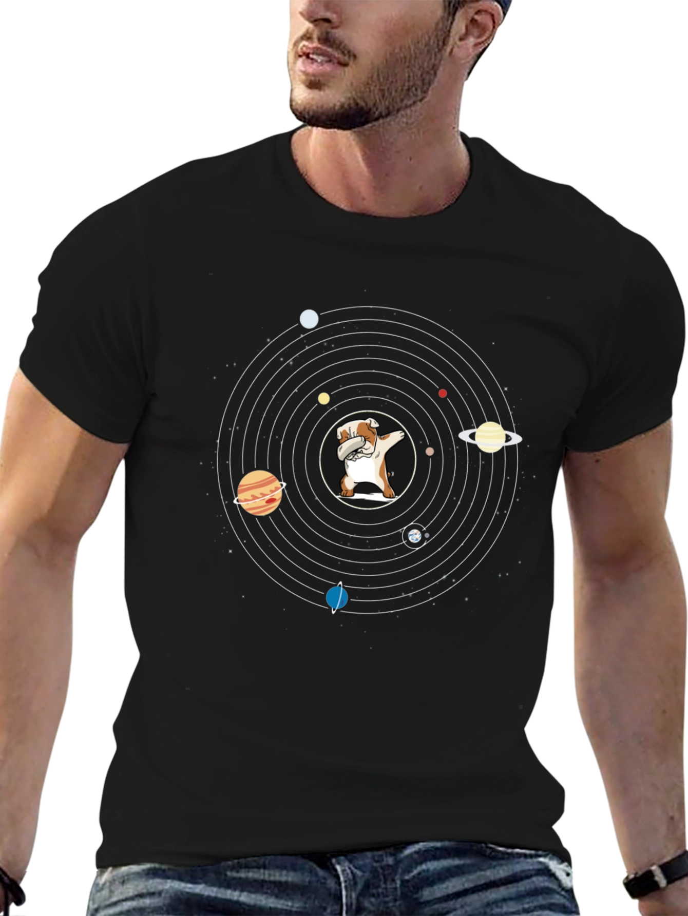 Dabbing Dog Solar System T-Shirt