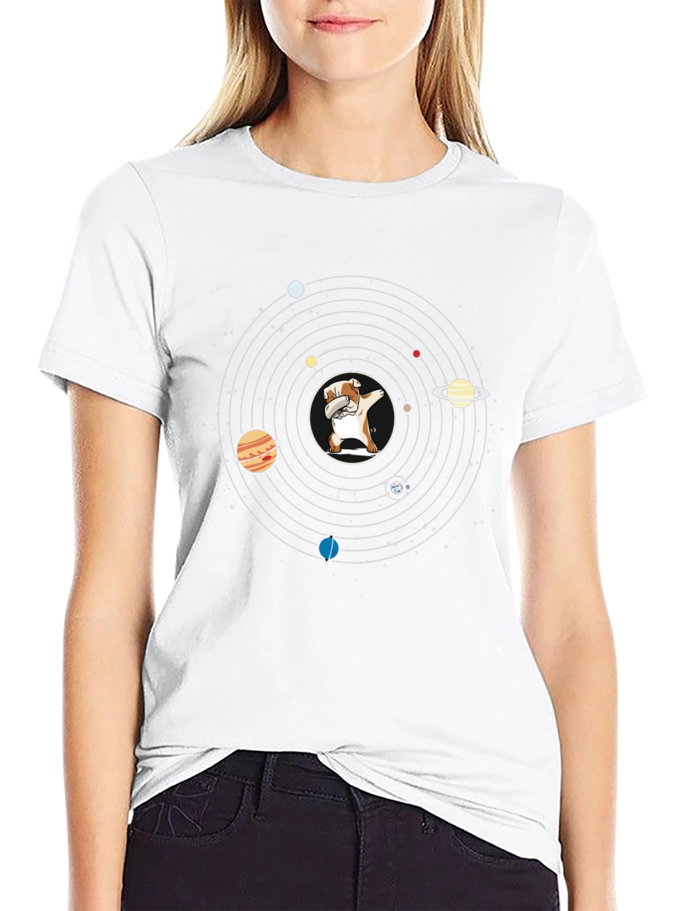 Dabbing Dog Solar System T-Shirt