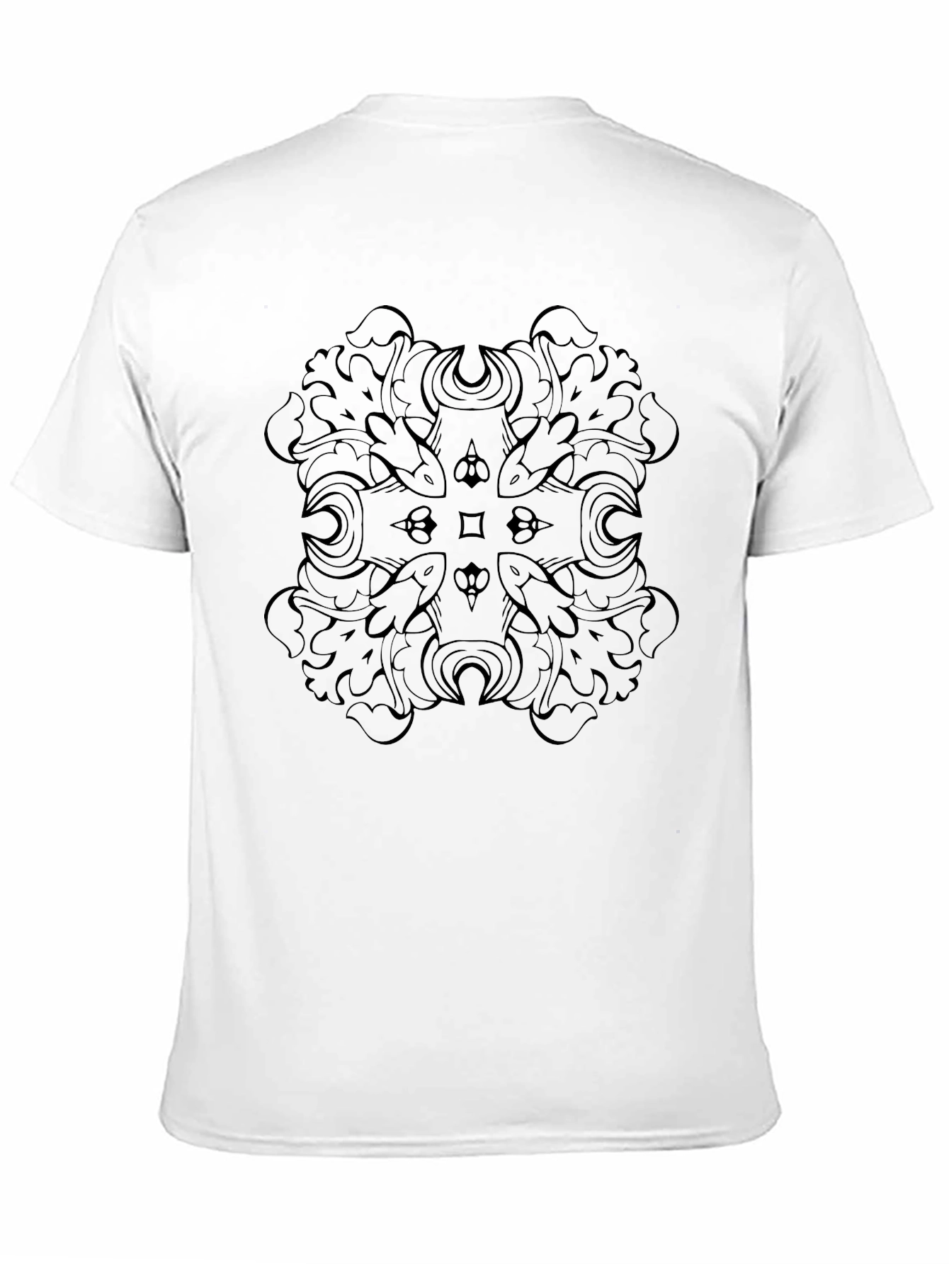 Mens Black T-Shirt with Intricate Graphic Design