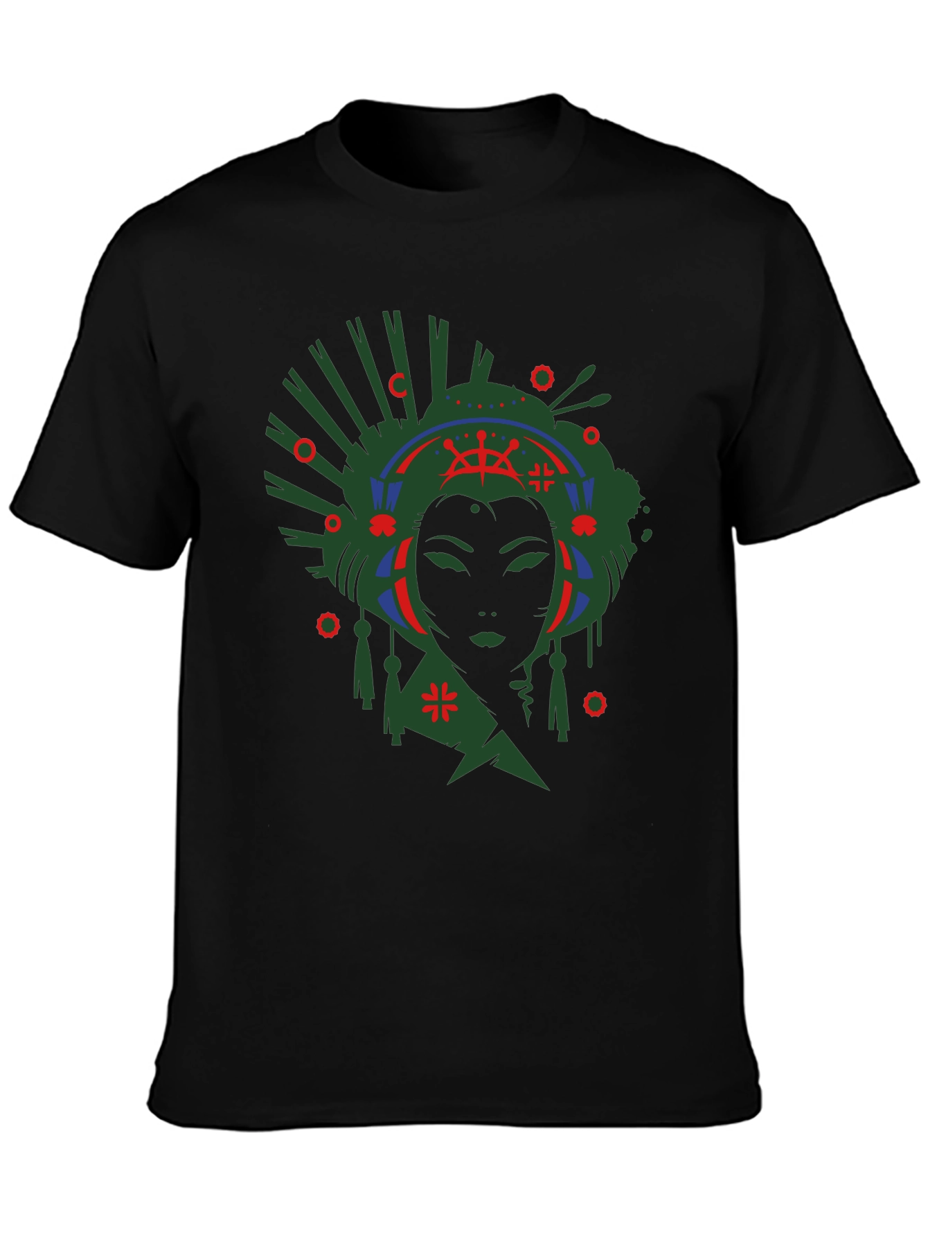 Geisha Graphic Print Black T-Shirt