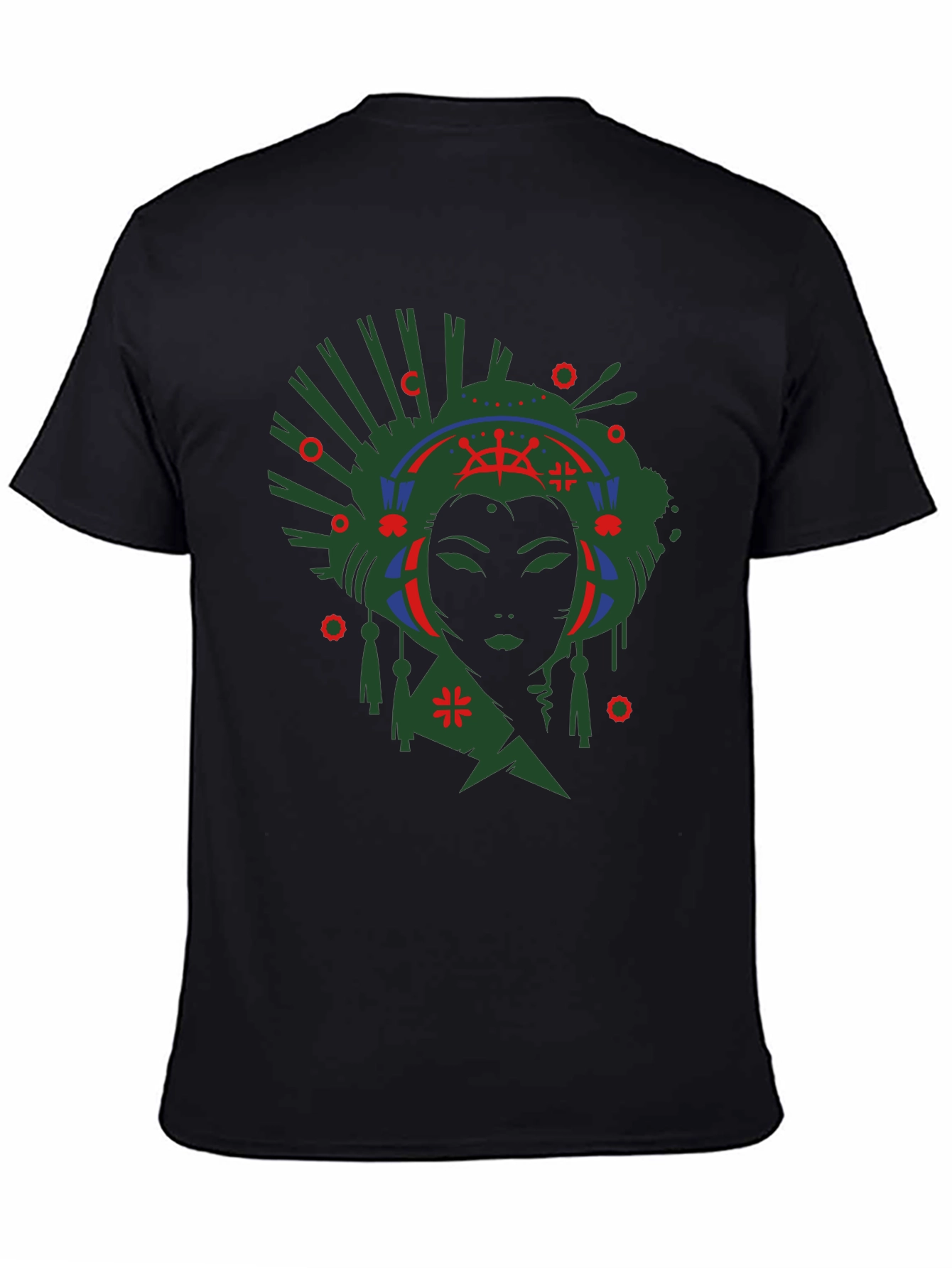 Geisha Graphic Print Black T-Shirt